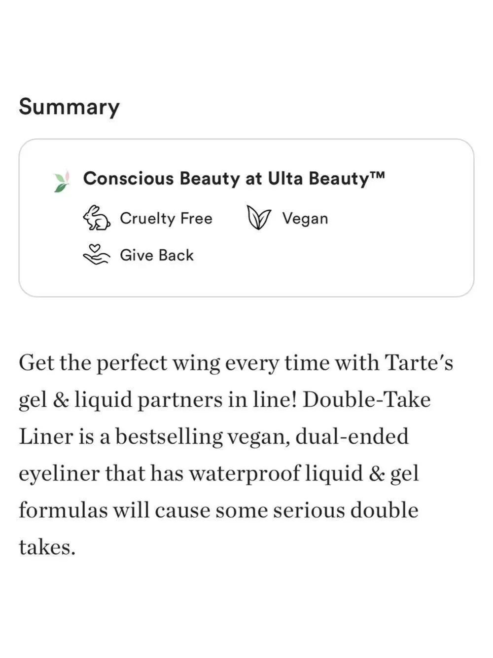 💄HP!💄Tarte Double Take Liquid & Gel Liner in Black
